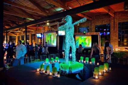 atlanta sports bnai mitzvah decor wire statues