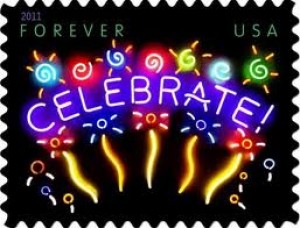 Mitzvah Inspire Neon celebrate stamp