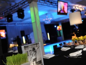 Mitzvah Inspire Elegant Black and White Soccer Evantine table numbers