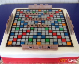 mitzvah inspire Scrabble board cake
