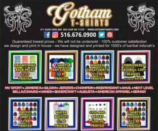 Bar Bar Mitzvah Favors From Gotham T-Shirts